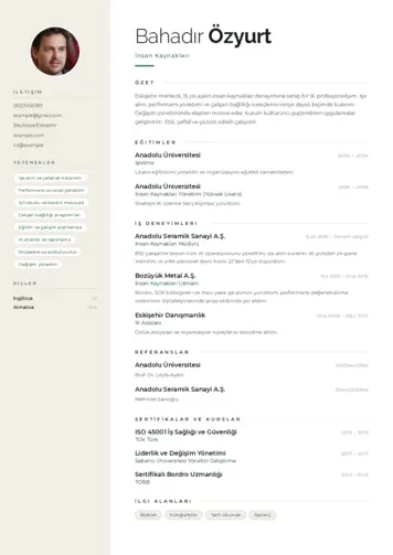 İnsan Kaynakları Cv Örnekleri cv indir